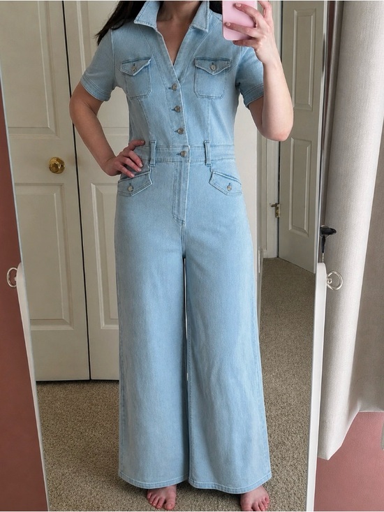 PAIGE Pants - PAIGE Light Blue Denim Jumpsuit